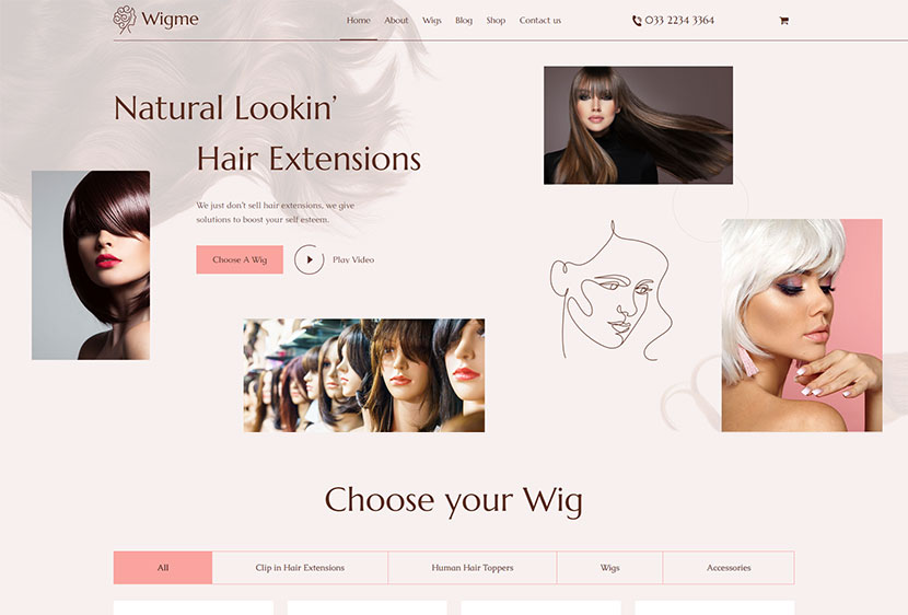 Wigme - Thème WordPress pour salon de coiffure, salon de beauté