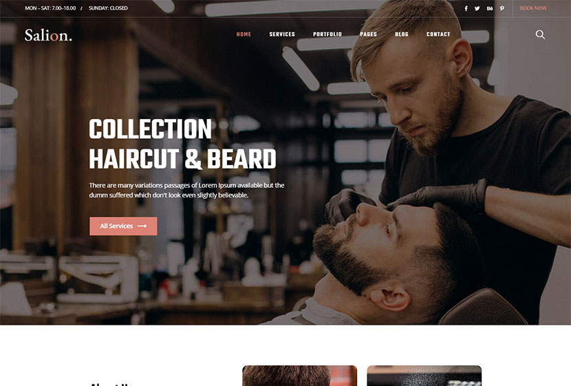 Salion – Thème WordPress pour salon de coiffure