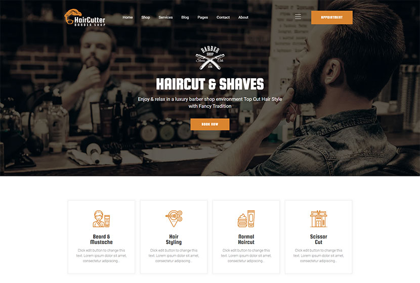HairCutter - Thème WordPress pour barbier et salon