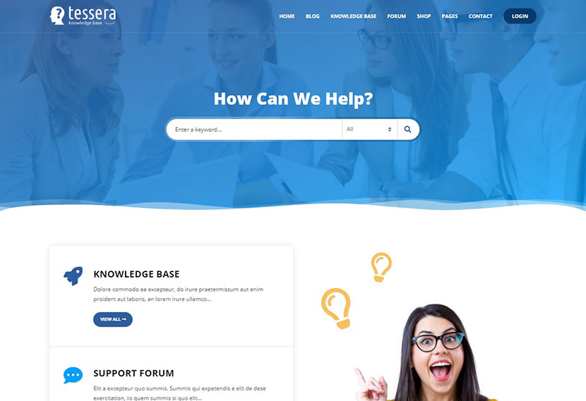 Tessera - Tema de WordPress para base de conocimientos y foro de soporte